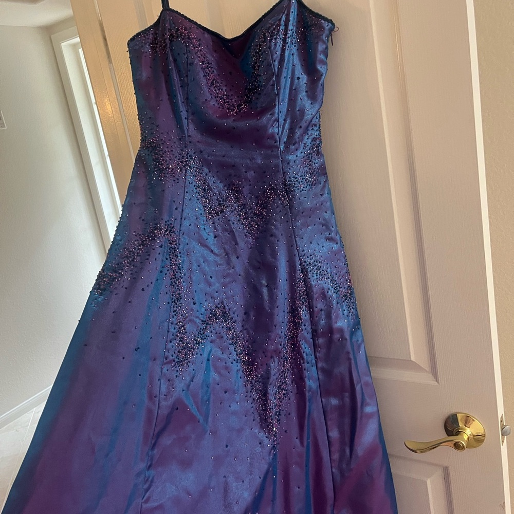 Beautiful iridescent SUE WONG formal beaded gown